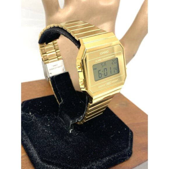 Casio Men's Watch A700WMG Retro Quartz Digital Gold Stainless Steel 33mm 3472 - Picture 15 of 15